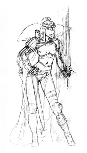 Minor Arcana: swords - Jack of Swords (Sketch)